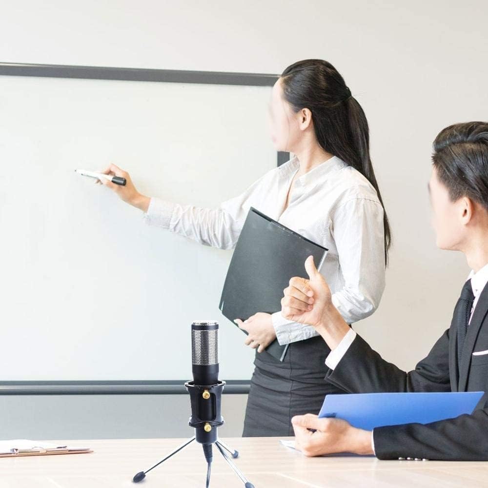 Condenser Recording Microphone, with Tripod Stand USB Plug and Play PC Microphone, Broadcast Microphone for Computer Desktop Laptop