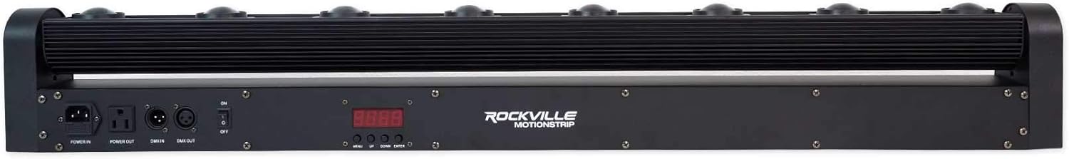 Rockville MOTIONSTRIP 80W Motorized Moving Head RGBW Color Strip Light Bar, Wash/Beam Modes, DMX Control, 270 Degree Rotation, 5 Degree Beam Angle, for DJs and Stage Events, 2-Piece