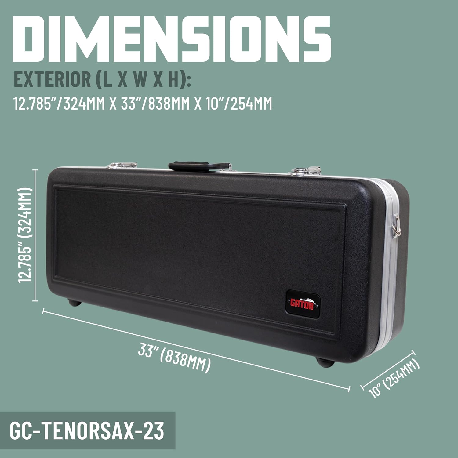 Gator Cases Andante Series Molded ABS Hardshell Case for Bb Tenor Saxophone, (GC-TENORSAX-23)