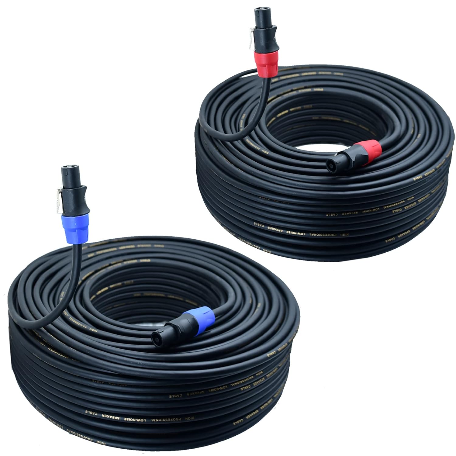 Arklove Heavy Duty 2Pack Pro Speakon to Speakon Male Speaker Wire Lock Cable Pair 16AWG Patch Professional Audio Cabl Cord with nl4 NL4FC Port Connector for para bocinas de dj feet(4 Conductor, 20ft)