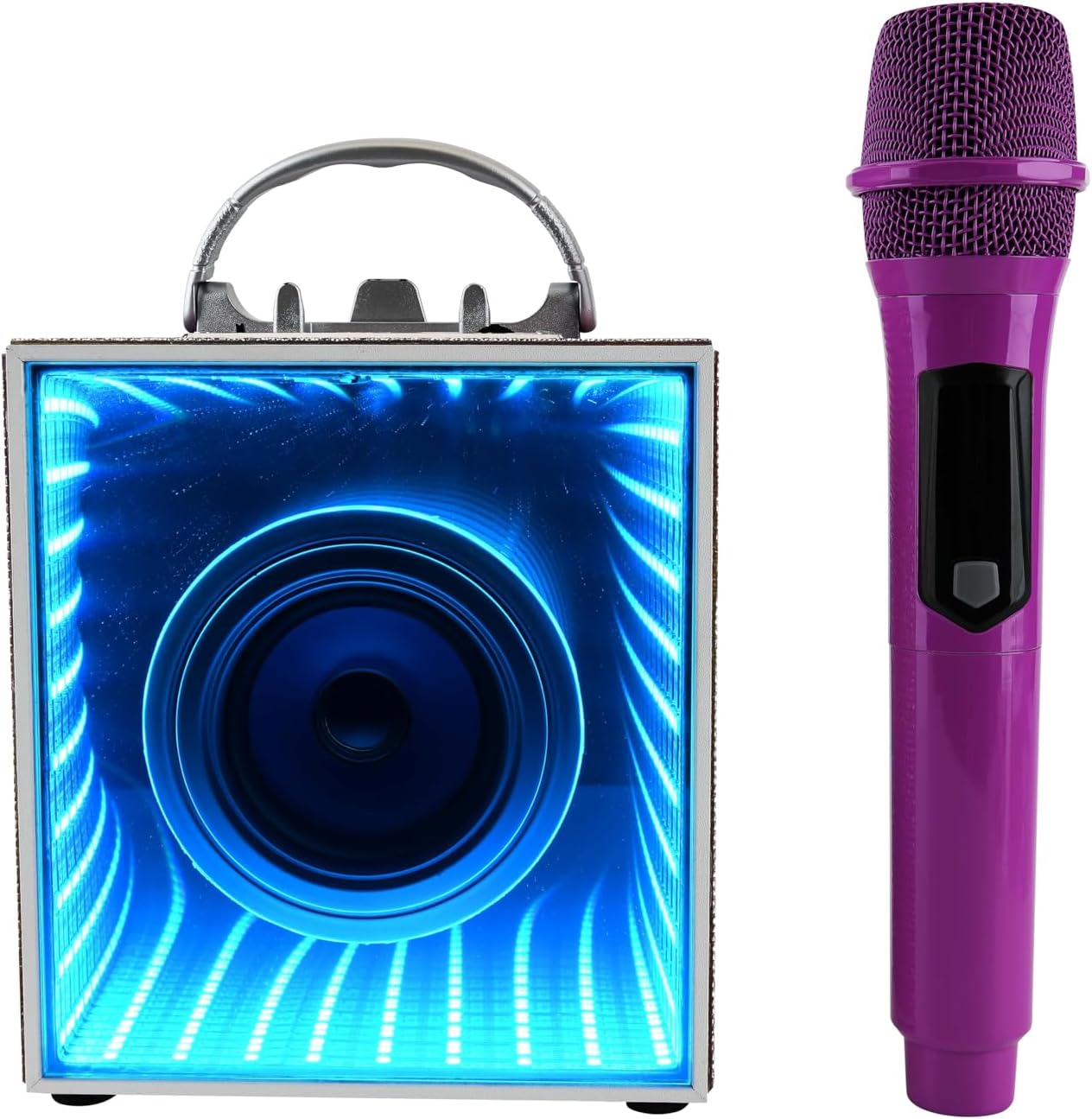 Pop Star Infinity: Portable Karaoke Speaker & Mic, Powerful Bluetooth Karaoke Speaker with Wireless Microphone & LED Lights