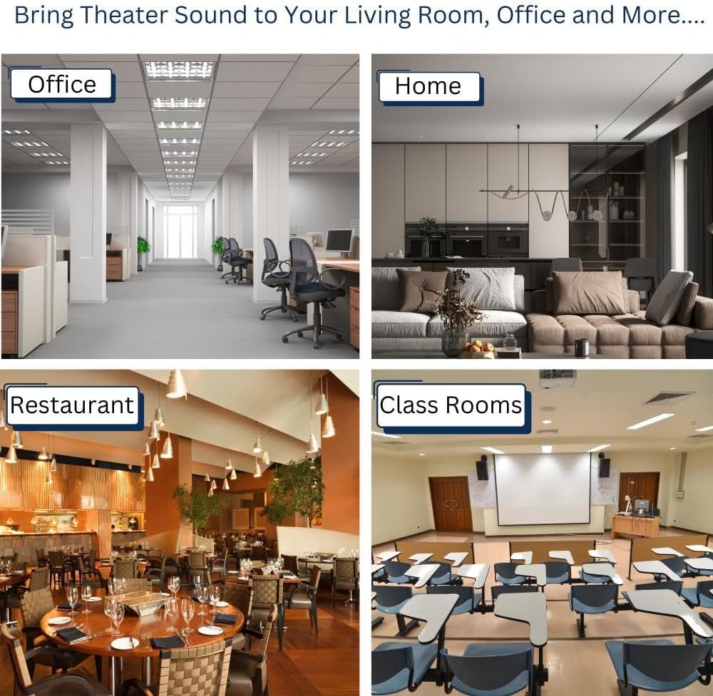 Vaiyer Framed Ceiling Speakers Kit – 8X 5.25” 175W Flush Mount Ceiling Speakers, 7.2 Channel 3500W Bluetooth Amplifier, Mic & 500ft Wire – in Ceiling Speaker System for Home Theater, Office Use