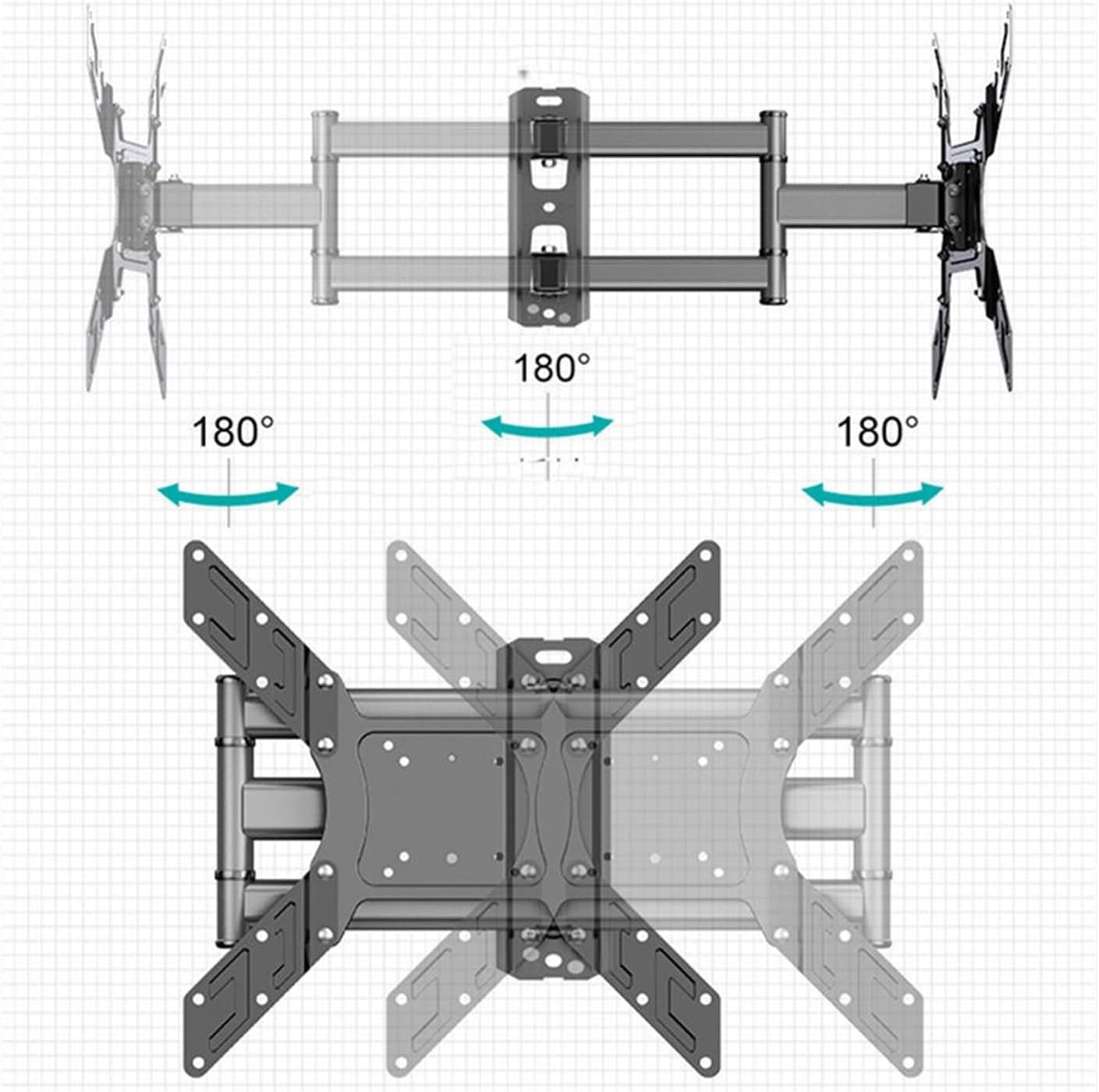 TV Wall Mount Bracket for 26 50 Inch LCD Flat Screen 90° Swivel Supports Up to 40kg Easy in Tion Adjustable Tilt Universal Compatibility