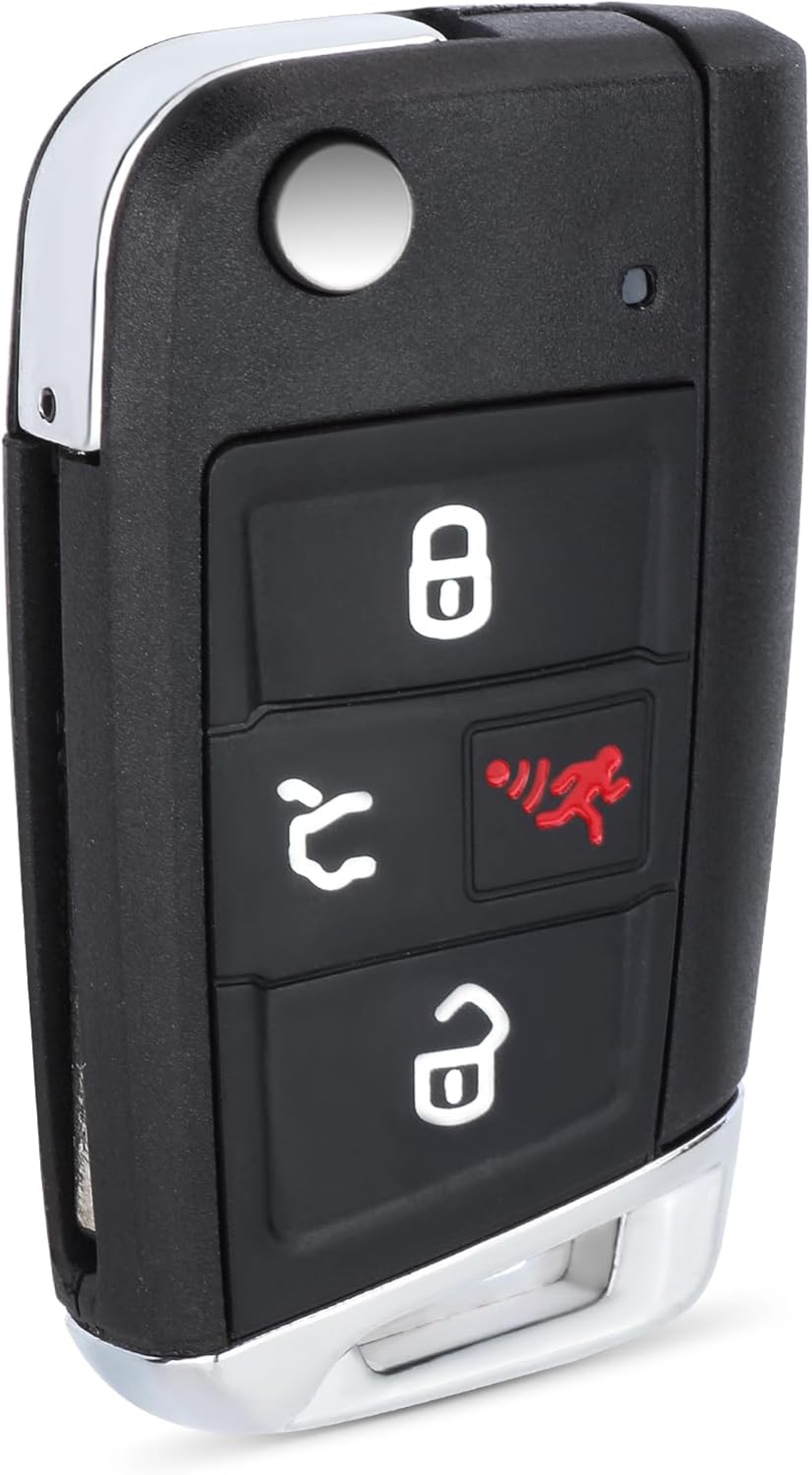 Yewong Keyless Entry Remote Flip Car Key Fob for Volkswagen Golf Jetta GTI Tiguan 2018 2019 2020 2021 FCC ID: NBGFS125C1 P/N: 15G6 959 752 BM 315MHz 4 Buttons MQB49 Chip