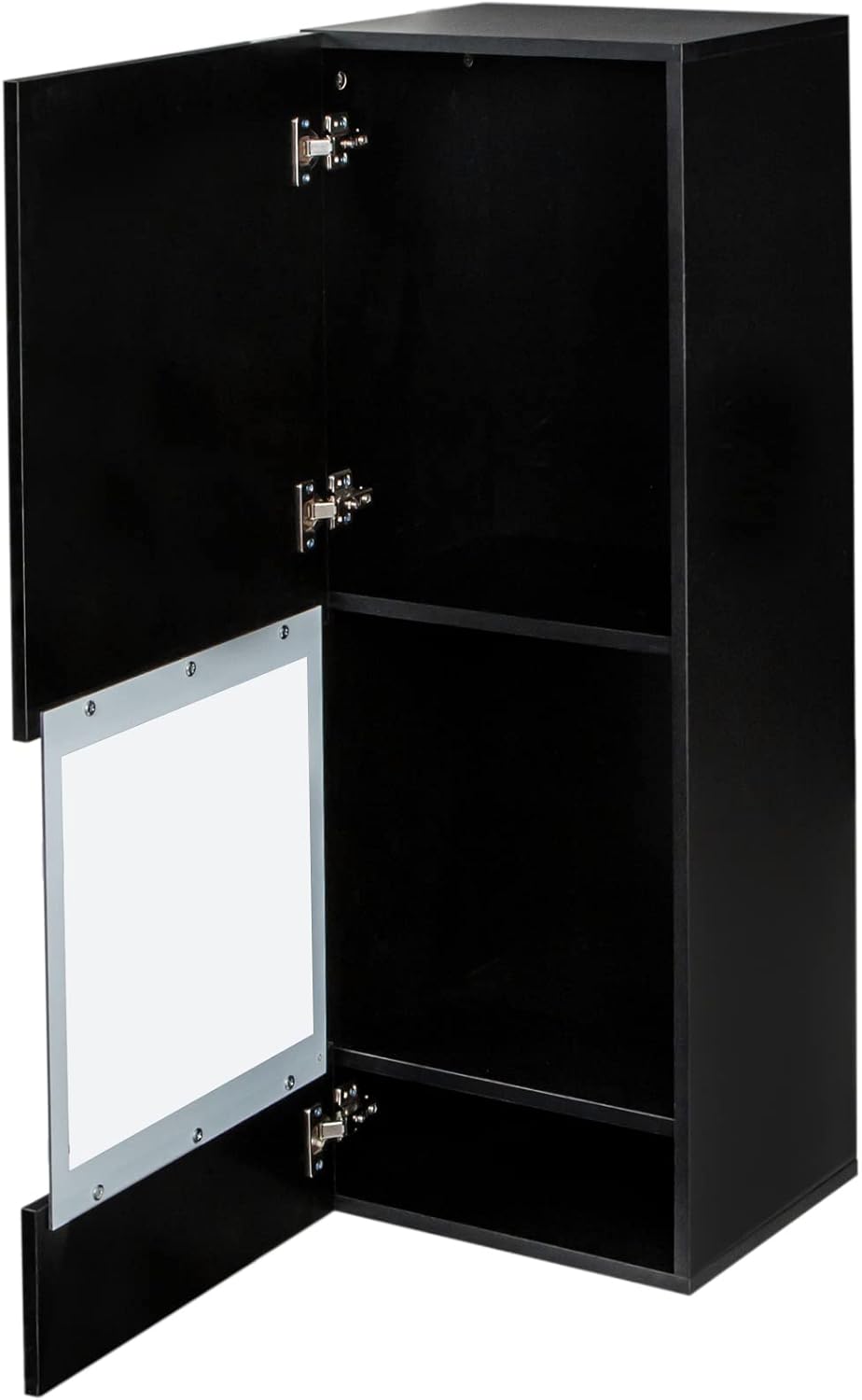 4 PCs Modern High Gloss Wall Mount Floating Entertainment Center with 16-Color RGB Lights, 2 Media Storage Cabinets and 2 Shelves for Living Room, Home Theater