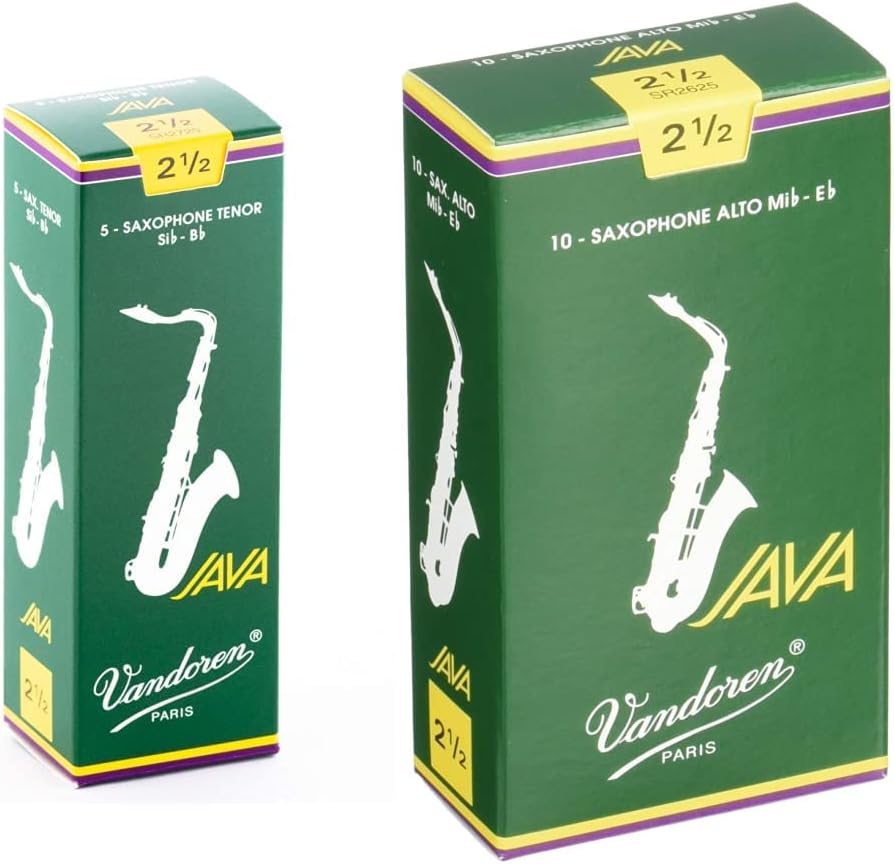 Vandoren Alto and Tenor Saxophone JAVA Reeds Strength 2.5 Bundle