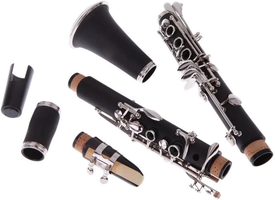 Bakelite B flat Clarinet 17 Key Exquisite Design Set with Cleaning Cloth Gloves Headless Bass Guitar Bridge bass bridge for Woodwind Instruments