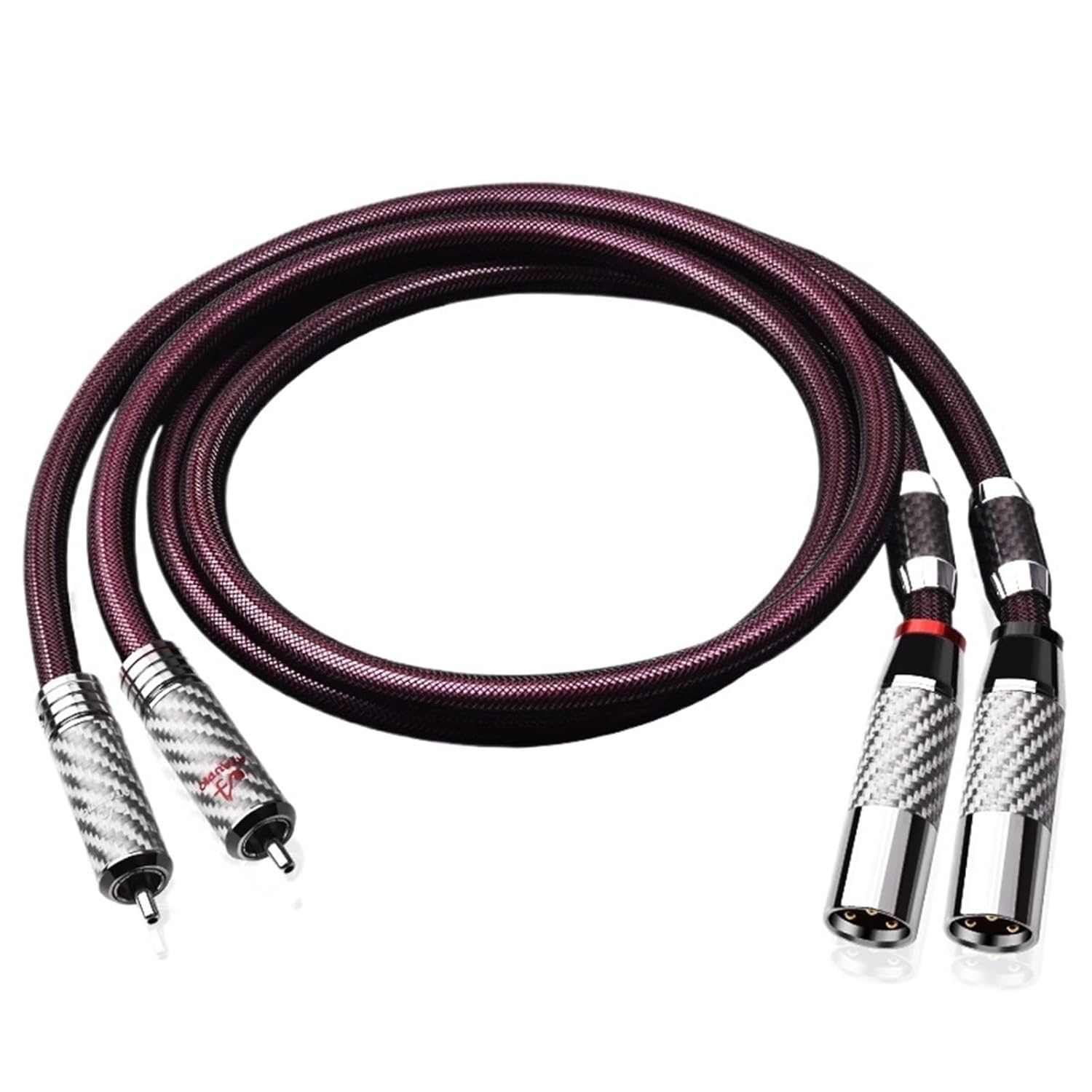 2RCA Male to 2XLR Female Audio Cable Plated 5u Plug Pure Silver Core Audio Cable for PA DVD(RCA to XLR Male,3m)