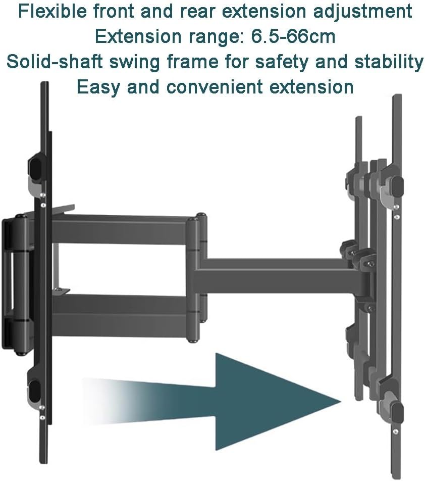 Full Motion TV Wall Mount for 70-120 Inch, TV Wall Mount LED Flat Panel Screens Bracket, Bedroom Living Room Office Adjustable Bracket, Extension Range 6.5-66cm