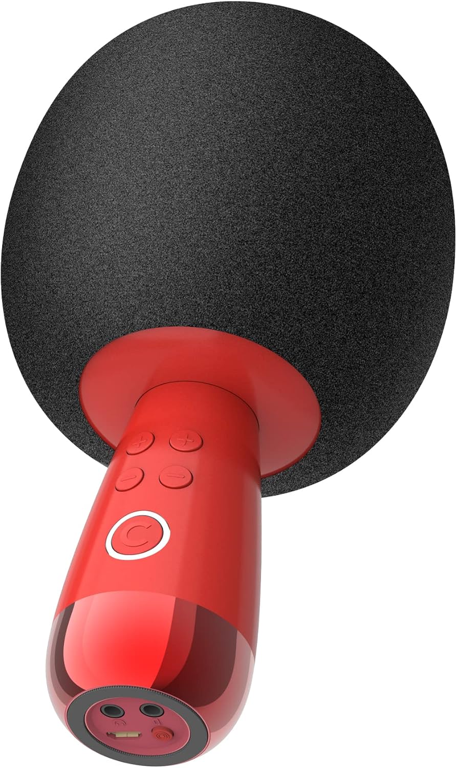 CALF Karaoke Speaker Microphone Wireless Bluetooth TWS Microphones&Speaker 2 in1 Portable Mini Adults Handheld Mic Singing Home KTV Party Indoor Electronic Gifts for All iOS Android PC G2 Red(Black)