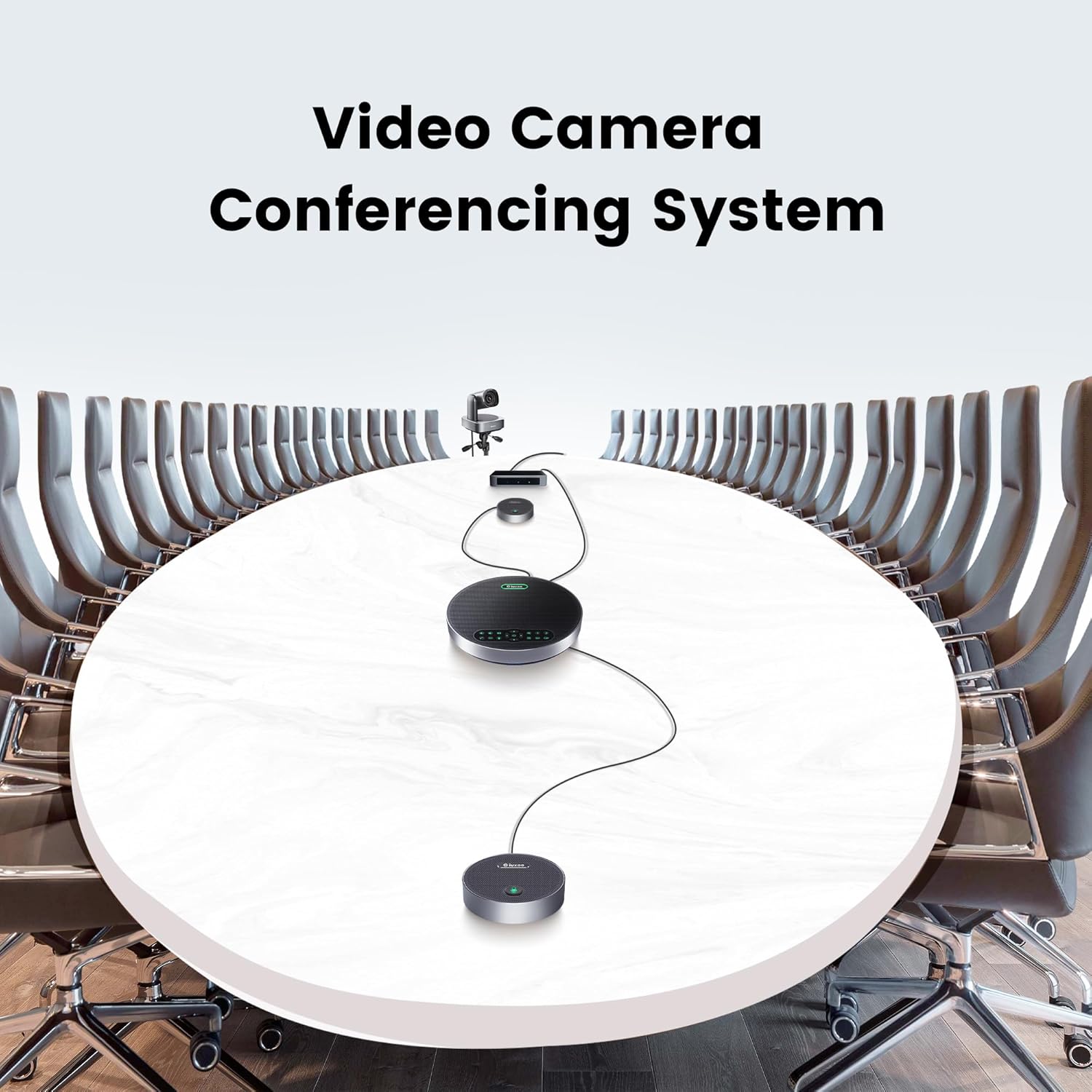 All-in-One PTZ 4K 12X Optical Zoom Video Conference Room Camera System with Bluetooth Speakerphone 2 Expansion Mics HDMI 78° Wide View Angle Lens Works with Zoom Webex for Large Meeting Room