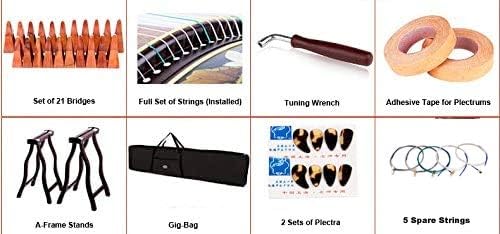 OrientalMusicSanctuary Improved Professional Performers' All- Paulownia Travel Guzheng - INCLUDES COMPREHENSIVE TUTORIAL BOOK AND ETUDES
