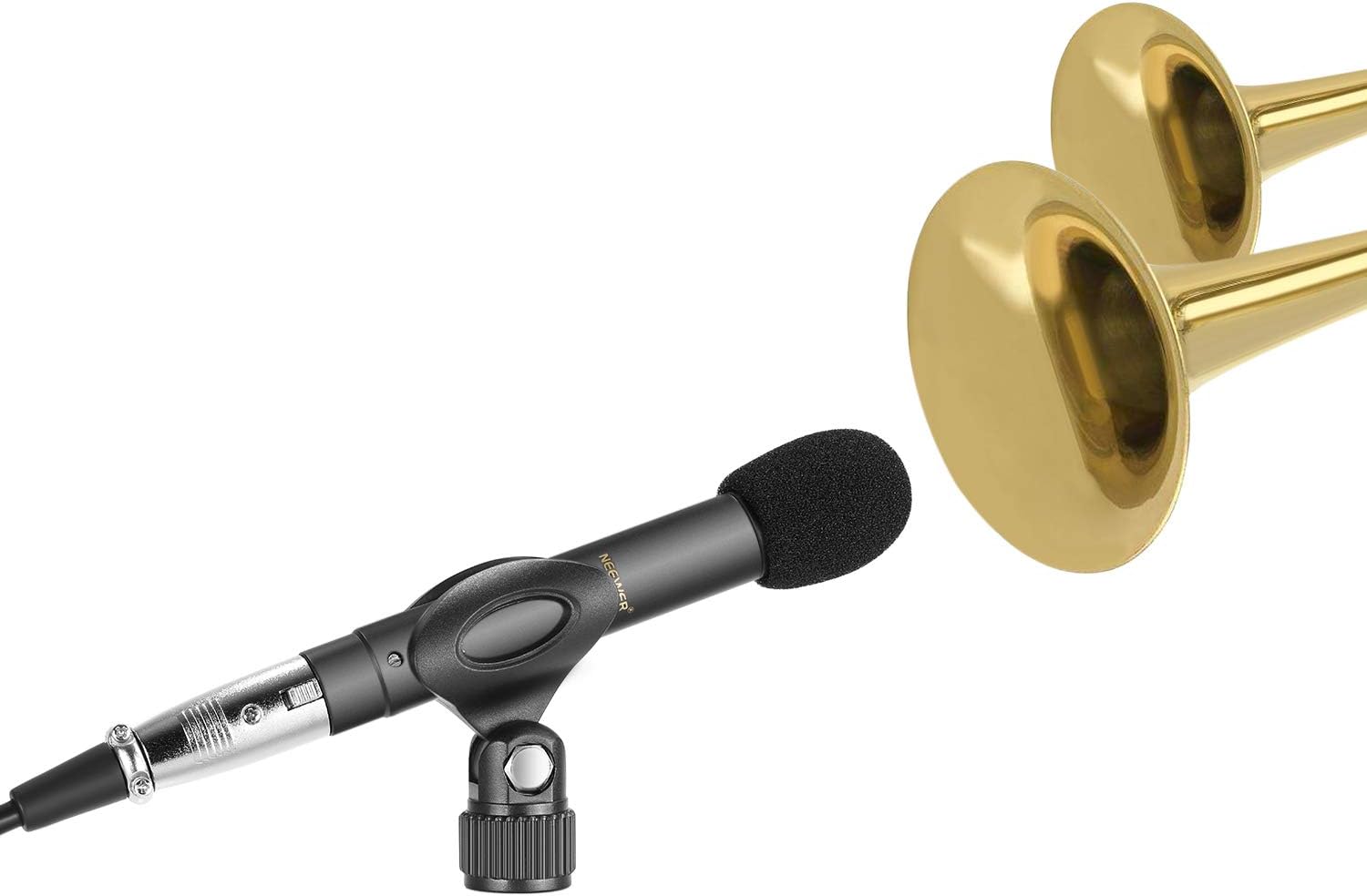 Neewer 2-Pack Pencil Stick Condenser Mic with Interchangeable Omni Cardioid and Super Cardioid Capsules Foam Windscreens Mic Clip and Carrying Case for Acoustic Woodwind Instruments