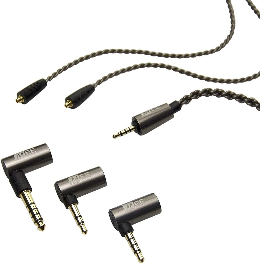 MEE audio Universal MMCX 2.5mm Balanced Audio Cable with 3.5mm Balanced, 4.4mm Balanced, and 3.5mm Stereo Adapter Set for Astell&Kern, FiiO, Sony, HiFiMan, and Other Balanced Sources