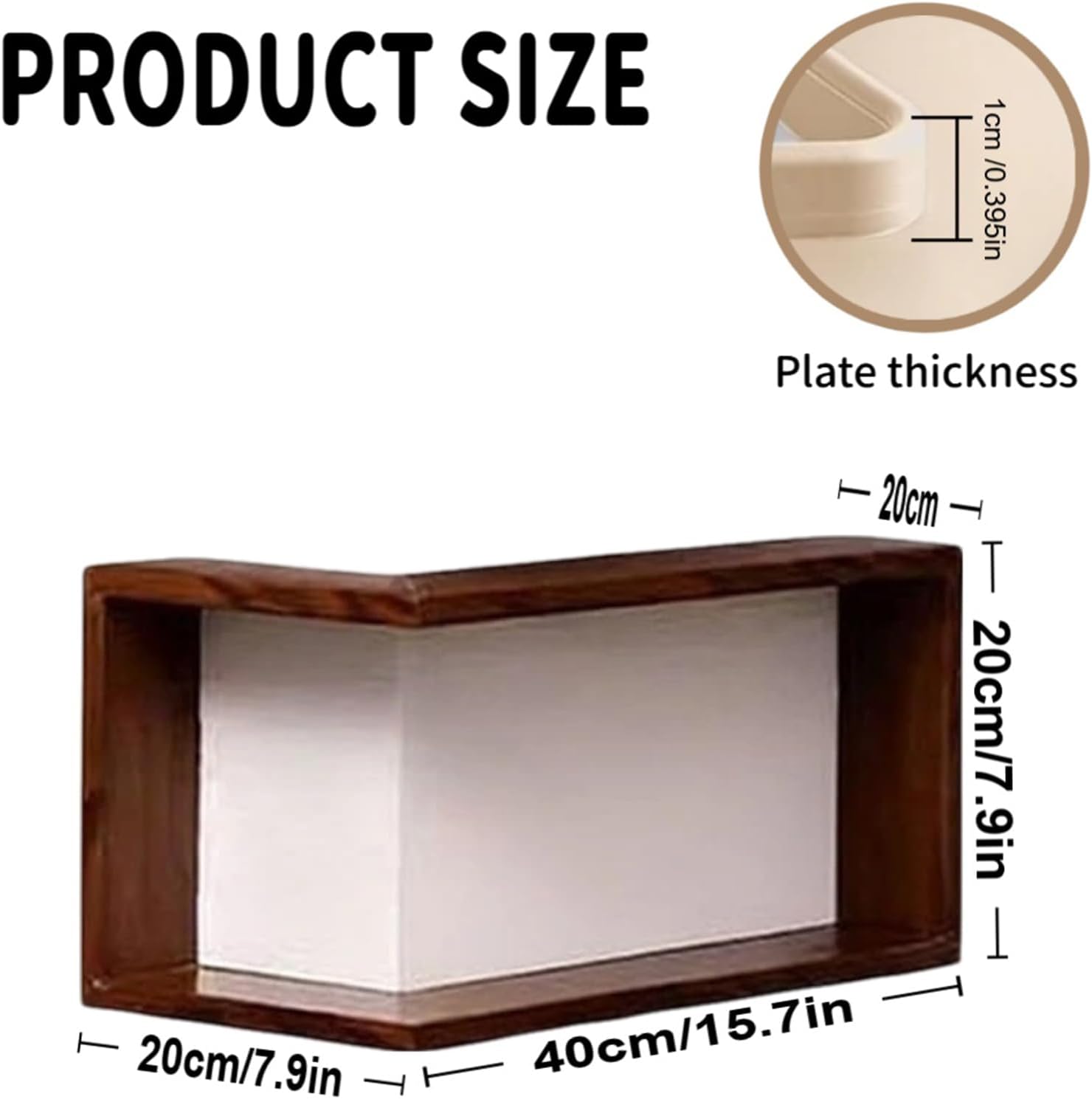 Amacthysh Corner Shelves L-Shaped Wall-Mounted Corner Shelf Display Rack Wood Color Corner Floating Storage Shelves for Books Decor Plants,3pcs