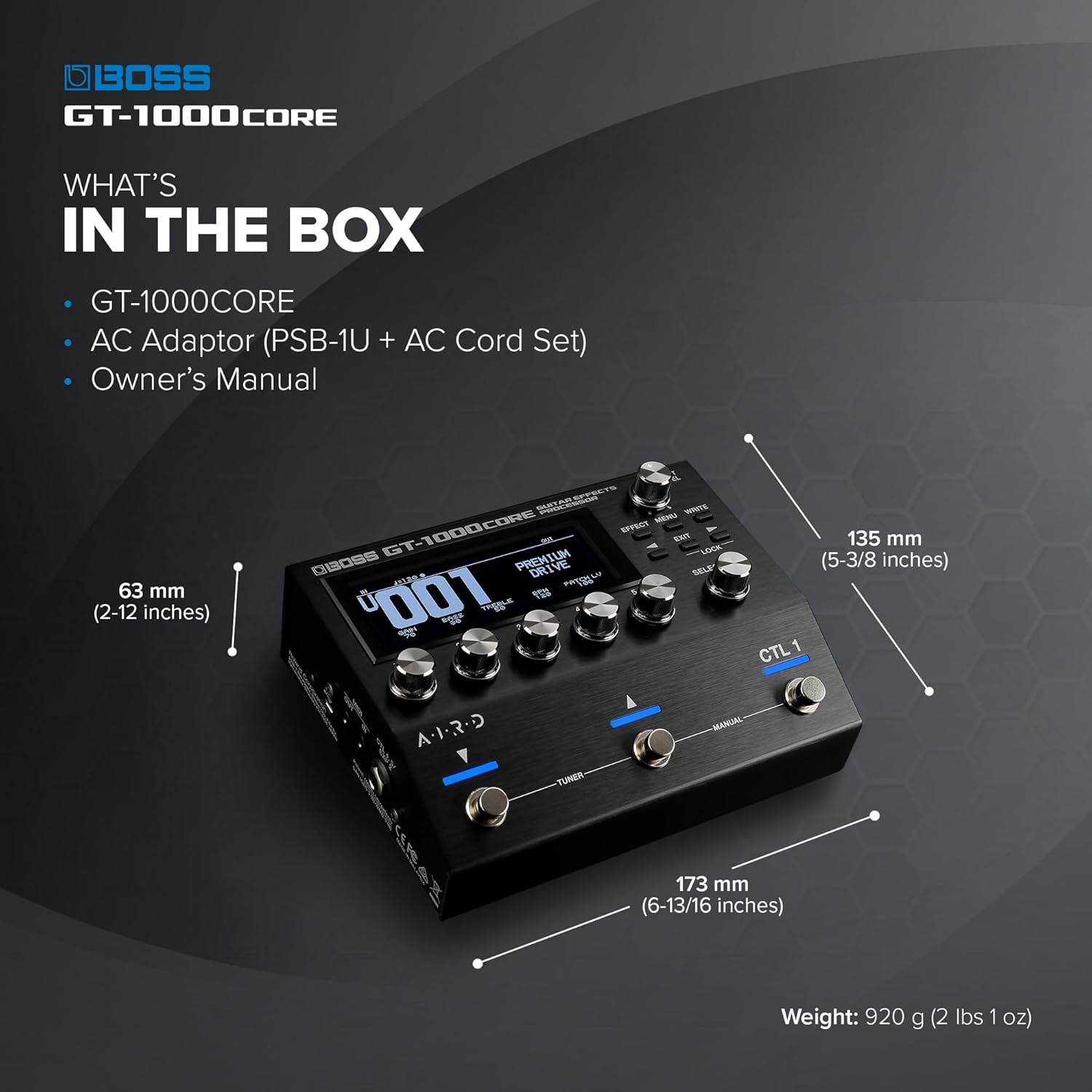 BOSS GT-1000CORE Guitar Effects Processor in a Compact Pedal | Unlimited Sound Creation | Unmatched Sound Quality with 32-Bit AD/DA | 32-Bit Floating-Point Processing | Cutting-Edge AIRD Technology