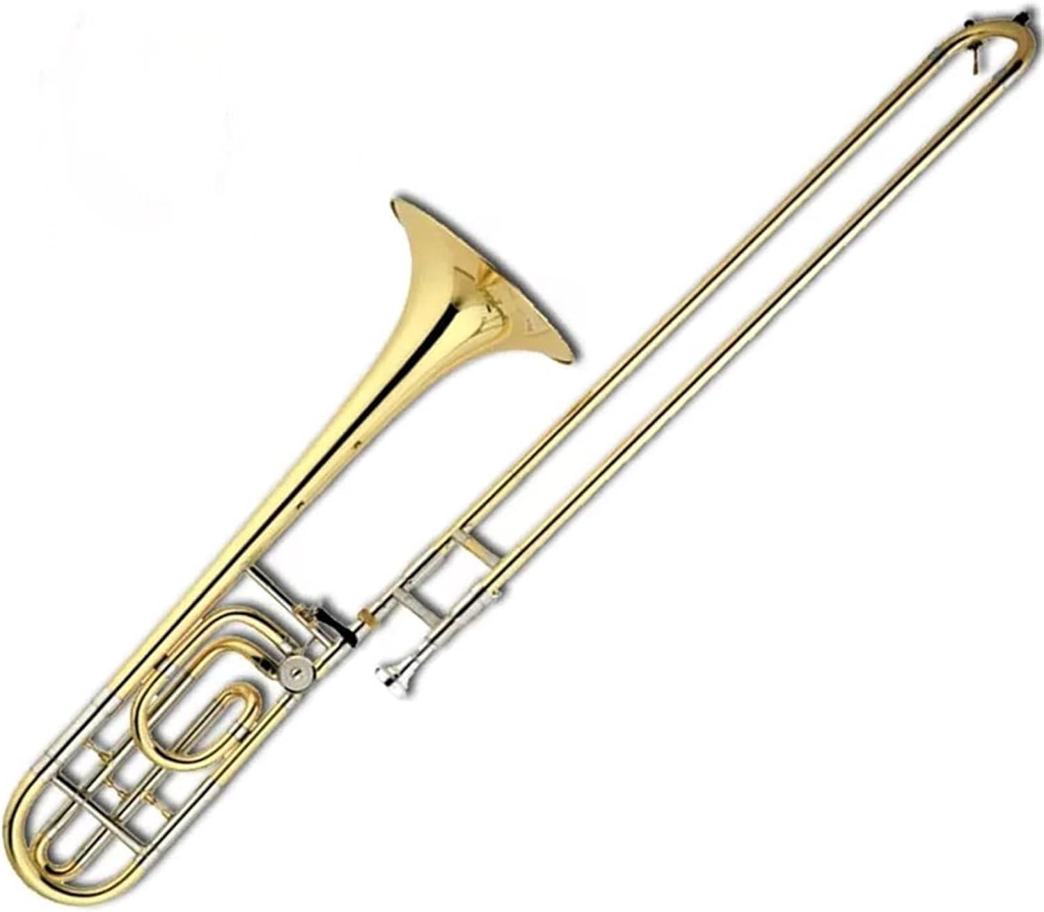 TSTS trombone kit B Flat To F Key Tenor Trombone Band Wind Instrument Professional Performance Lacquer Gold