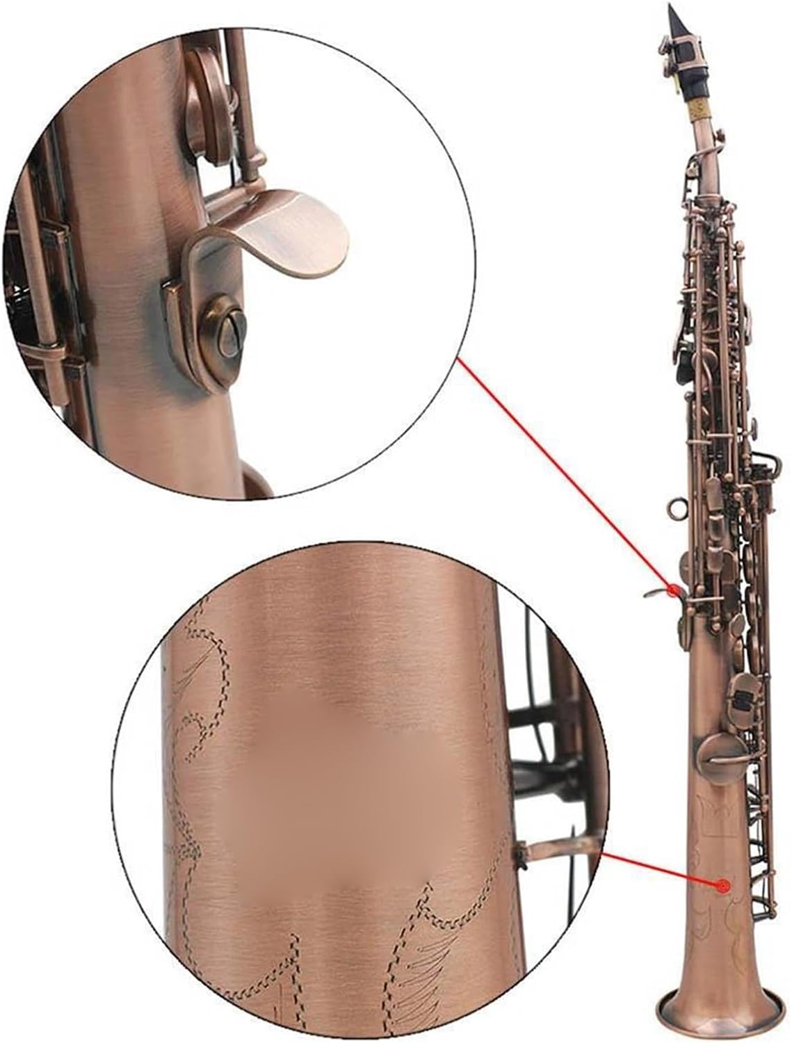 Beginner saxophone Soprano Saxophone Bb Saxofon Woodwind Musical Instrument With Gloves Saxophone Accessories