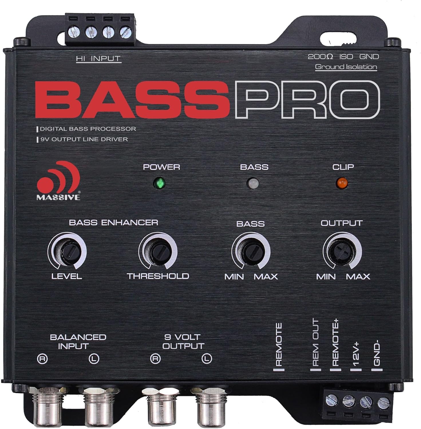 Massive Audio BassPro OEM Digital Bass Restoration Processor | Car Audio Bass Enhancer with Remote Control for Factory & Aftermarket Amplifiers