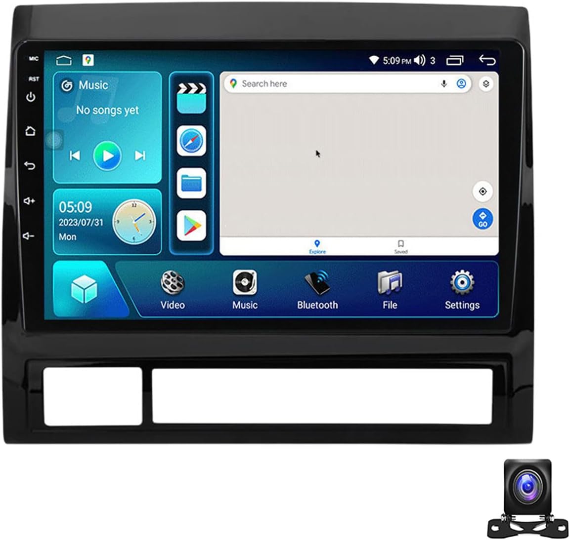 Android 12 Double Din Car Stereo 9 Inch Touch Screen Radio with GPS Navigation Bluetooth FM Radio Receiver for Toyota Tacoma Hilux 2005~2013 Support Carplay/Auto/DSP/RDS