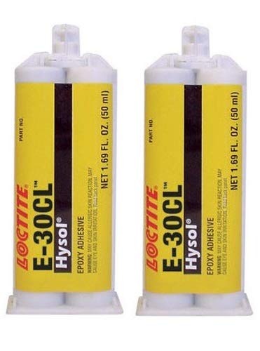 Loctite 237116 Clear E-30CL Hysol Epoxy Structural Adhesive, Glass Bonder, 50 mL, 1.69 fl. oz, Dual Sided Cartridge (2-Pack)