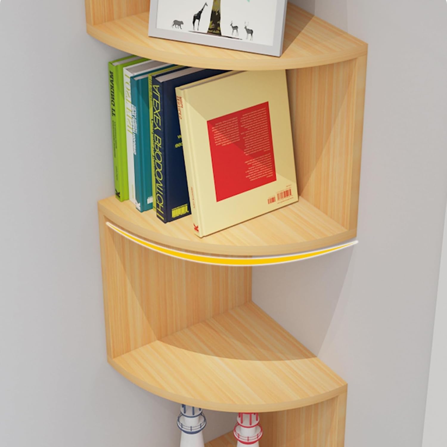 Corner Shelf, 7 Tier Floating Shelves for Wall, Wall Mount Corner Shelves for Bedrooms and Living Rooms, Easy-to-Assemble