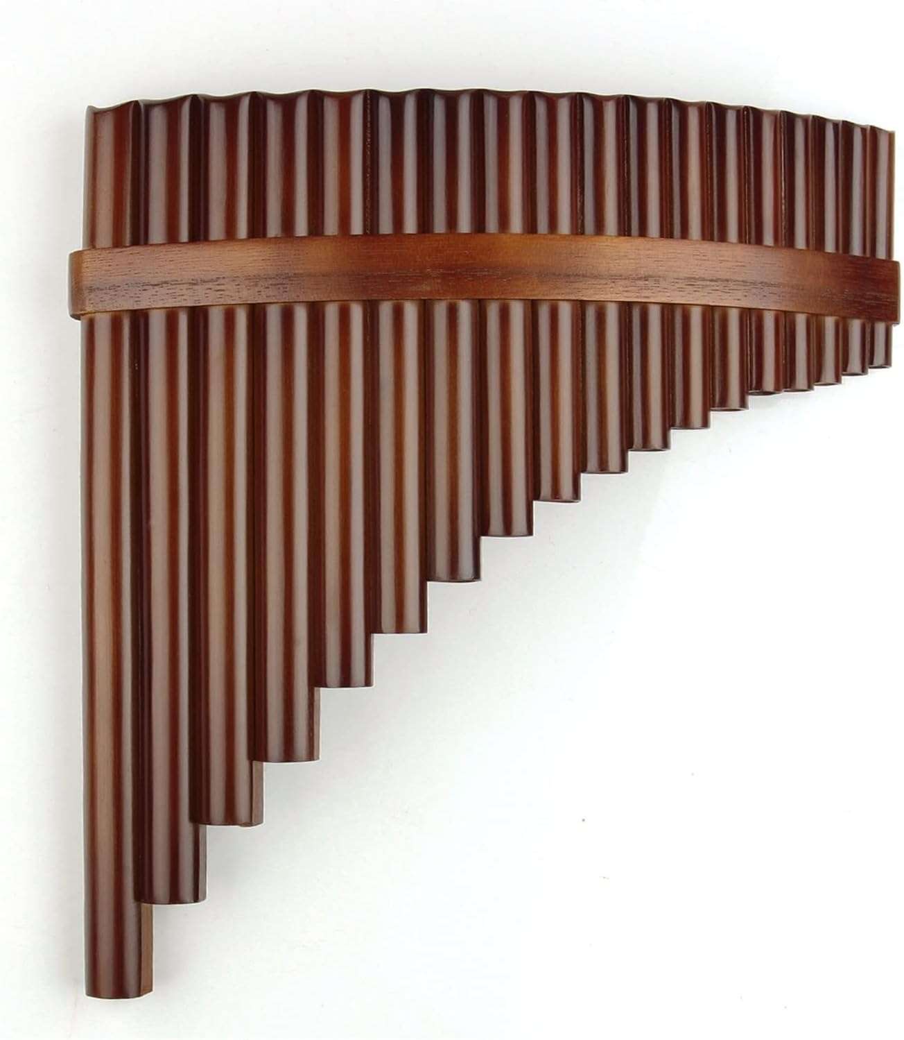 PanPipes Woodwind Instrument 18 Pipes Pan Flute F Key Brown Colour Flute Woodwind Instrument Handmade