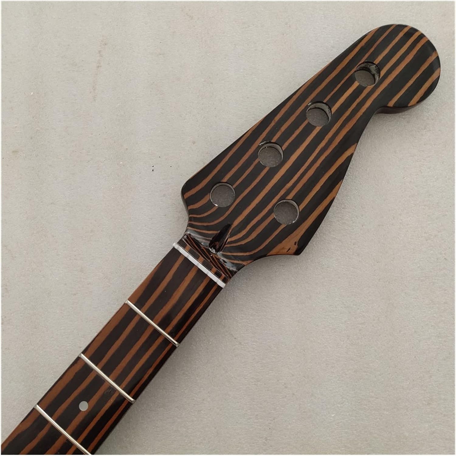 TSTS Zebra Wood Electric Bass Guitar Neck Replacement 5 String 20 Fret Guitar ​Neck Replacement