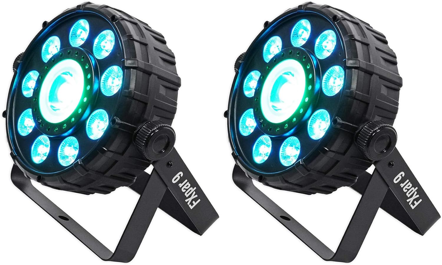 (2) Chauvet DJ FX Par 9 DMX Multi-Effect LED, SMD RGB+UV Strobe Par Lights
