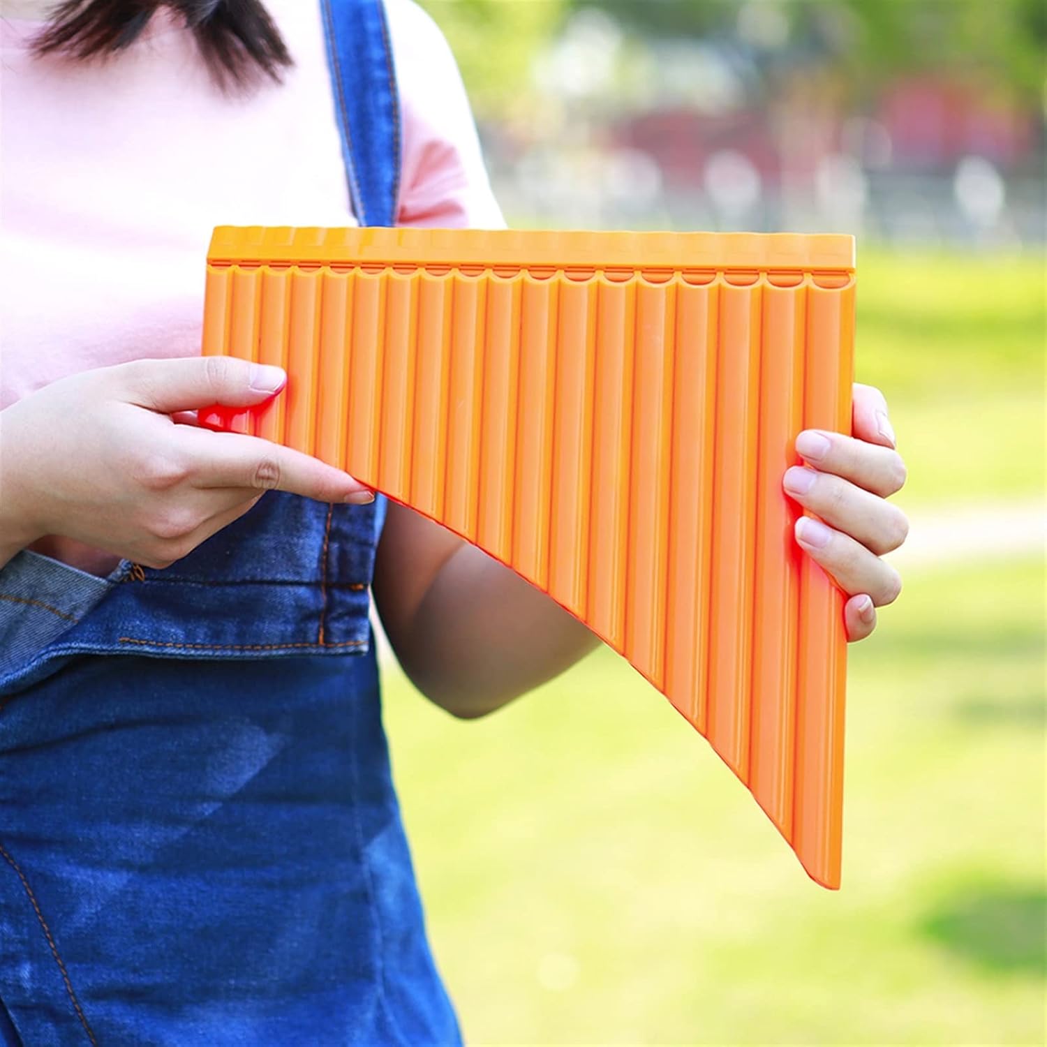 Pan Flute 16 Pipes C Key Panpipe Plastic Pan Flute Traditional Woodwind Instrument with Bag (Color : 2)
