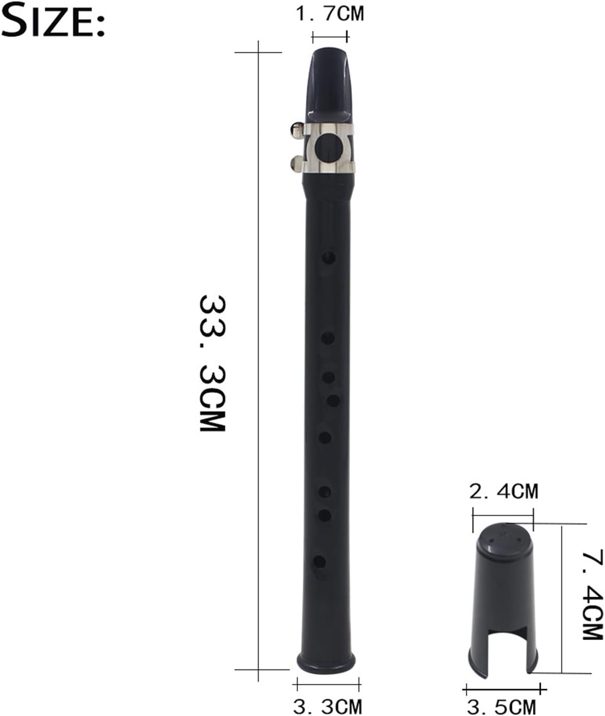 KESHUO Small Saxophone Pocket Saxophone E-Flat Beginner No Button Wind Mini Saxophone Instrument Multi-Color Optional Brass Sax Beginners Kit (Color : Sky Blue)