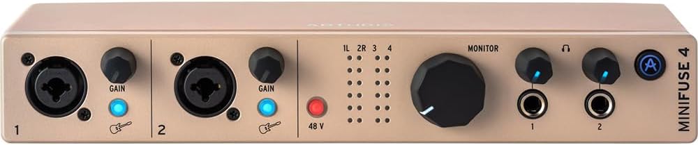 Arturia 800123 MiniFuse 4 USB-C Audio Interface Champagne (Renewed)