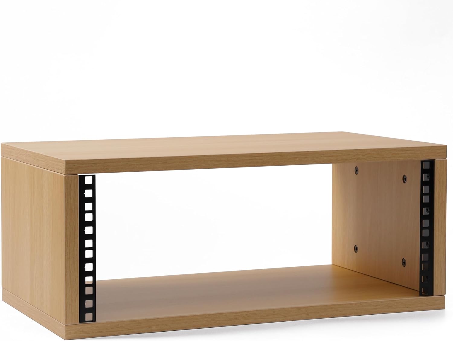 Desktop Studio Rack – 2U/3U/4U Shallow Wooden Stand for Many 19-Inch Rack-Style Audio Devices, Tabletop Mount, Natural or Walnut (Natural Finish, 4U)