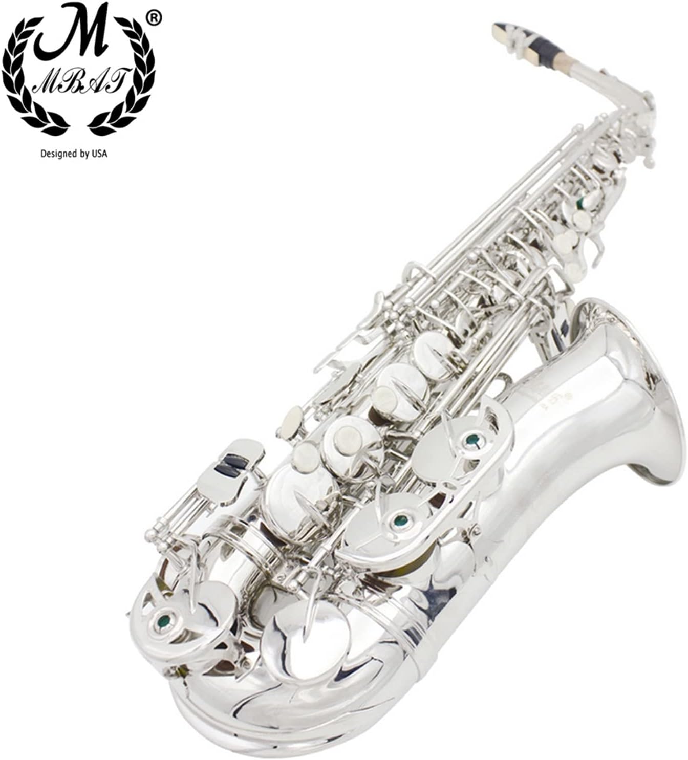Alto Saxophone Brass Lacquer Silver EB E Flat Sax Woodwind Musical Instrument with Case Gloves Cleaning Cloth Accessories Student Saxophone