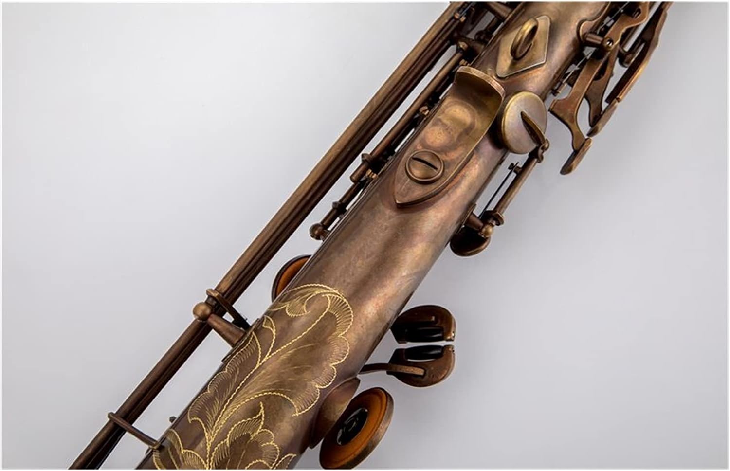 Sax Beginners Kit Brass Straight Soprano Sax Saxophone Bb B Flat Woodwind Instrument Natural Shell Key Carve Pattern Wind Instrument