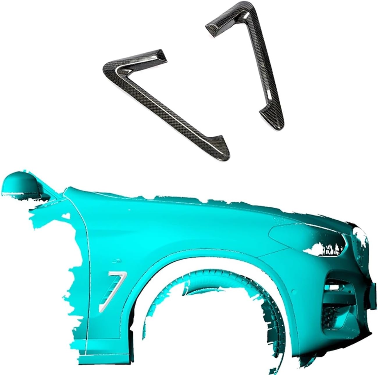 Carbon Fiber G01 X3 Car Fender Vent Trims Compatible For BMW XDrive20i XDrive30i M40i Sport Utility 4-Door 2018 2019