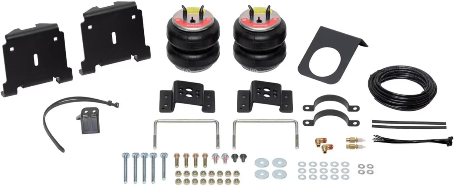 Firestone Airide 2700 Red Label Rear Air Springs Kit fits 2001-2010 Silverado Sierra 2500HD 3500HD | 5-150 PSI | Load Capacity of 7,500 Pounds | Corrosive De-Icing Agents