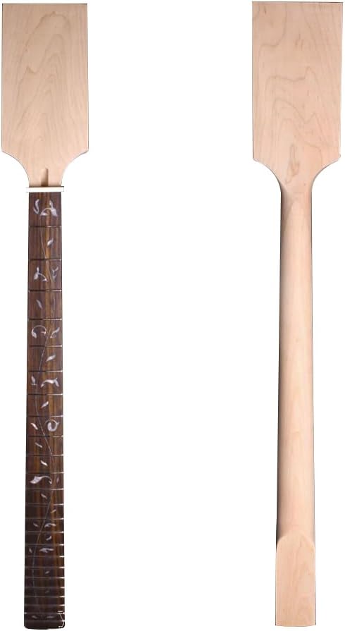 Bass guitar neck 24fret Maple Rosewood Fretboard Vine Inlay 34inch DIY guitar
