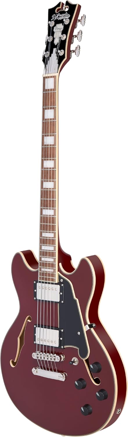 D'Angelico Premier Mini DC Electric Guitar - Burnt Red with Stopbar Tailpiece