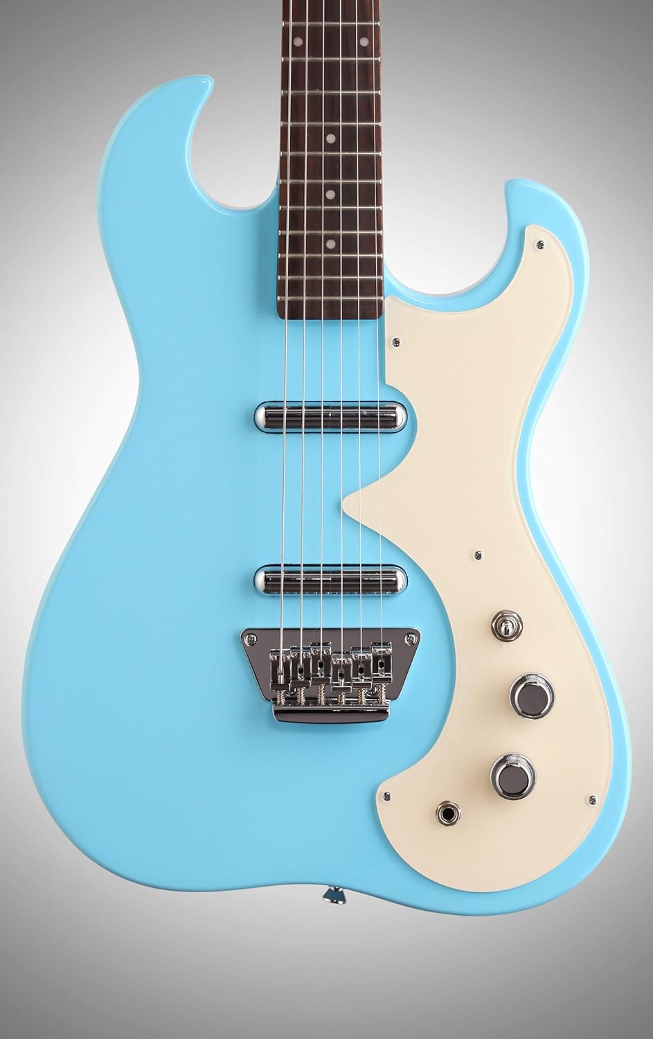 Silvertone Classic 1449-BDLB Solid-Body Electric Guitar, Daphne Light Blue