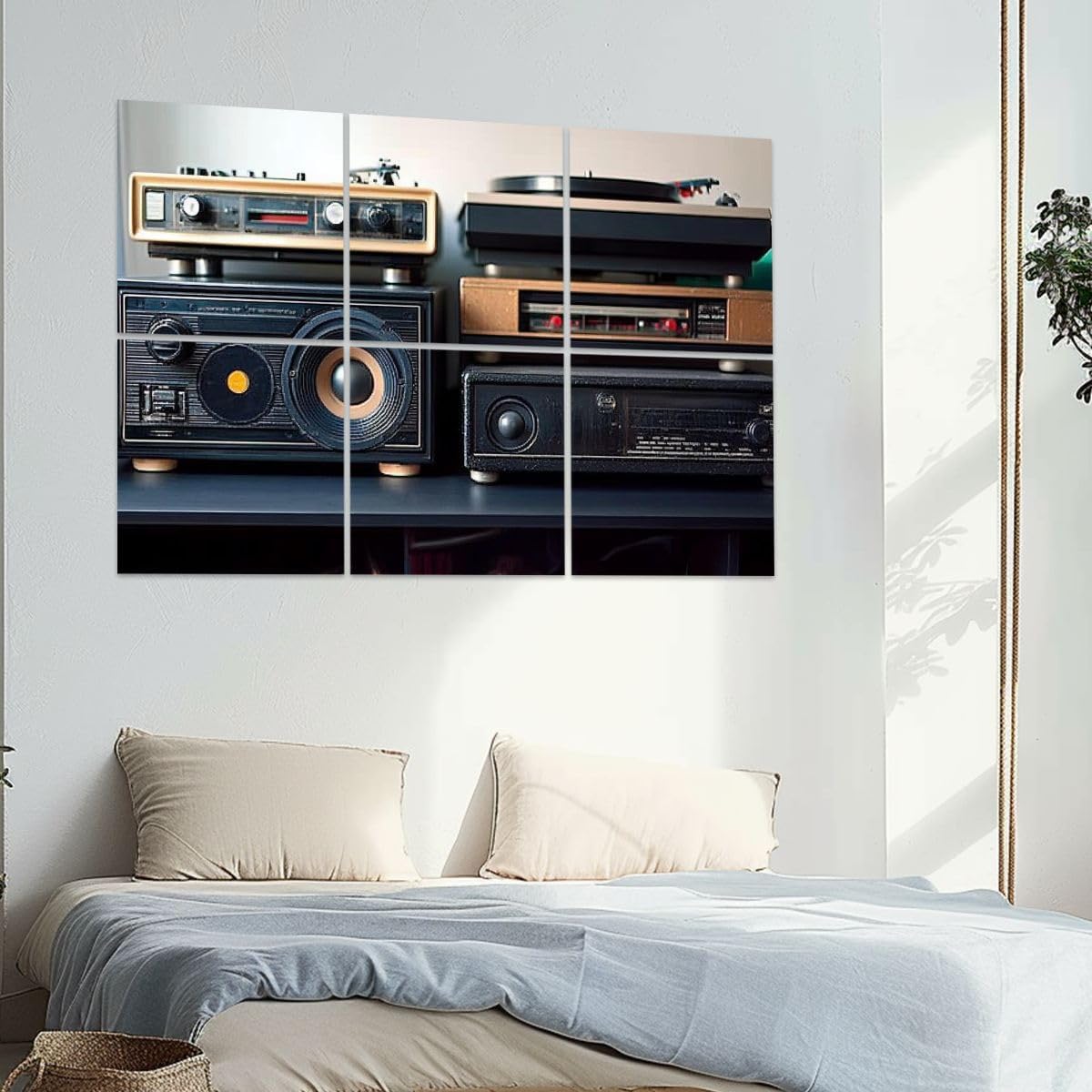 6 Pack Art Acoustic Panels Hi Fi sound system vintage tin toy car Sound Absorbing Panel 48