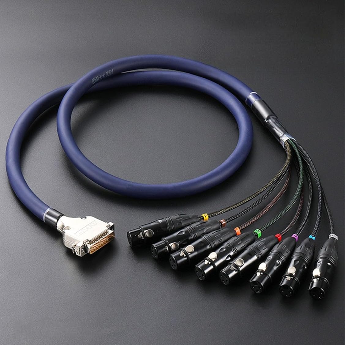 DB25 25 Pin Male to 8 XLR 3Pin Female Highly Shield Analog Audio Snake PVC Cable 1.5Meter