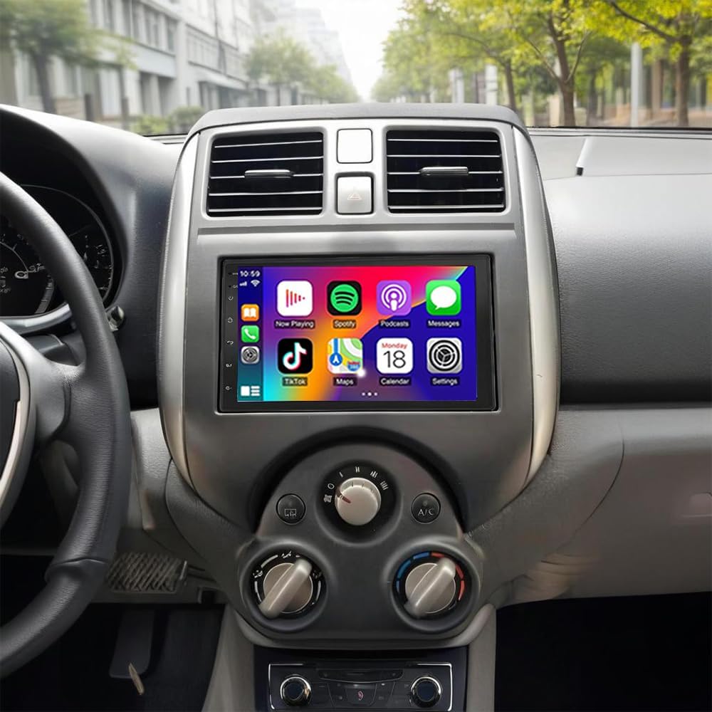 Car Stereo Radio for Nissan Versa 2007-2016 with Wireless Carplay & Android Auto,7 Inch Car Audio Receiver GPS Navigation Unit with Bluetooth Head Unit Backup Camera WiFi SWC-2+32G
