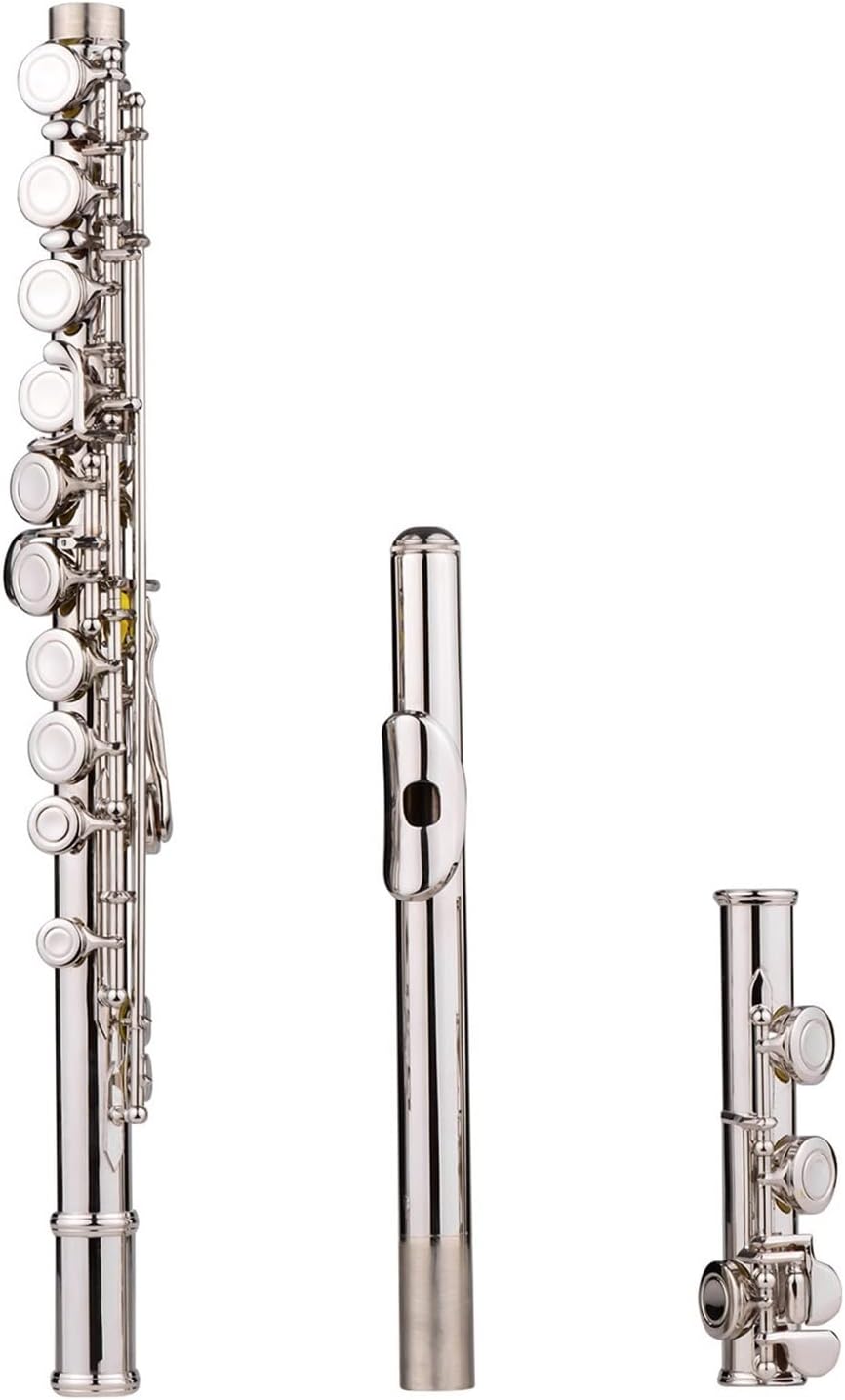 Flute Nickel Plated 16 Holes C Key Cupronickel Woodwind Instrument Padded Bag Flutes