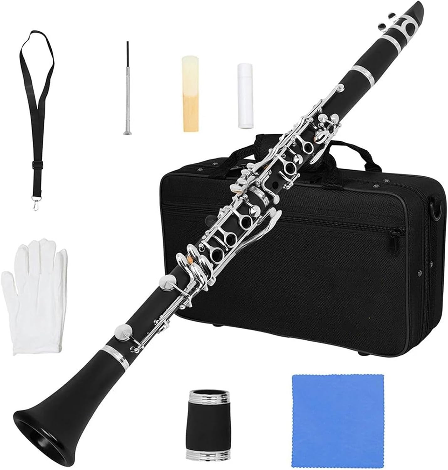 Clarinet Musical Instruments Bb 17 Key Bakelite Clarinet With Reeds Portable Cloth Box Professional Woodwind Instrument