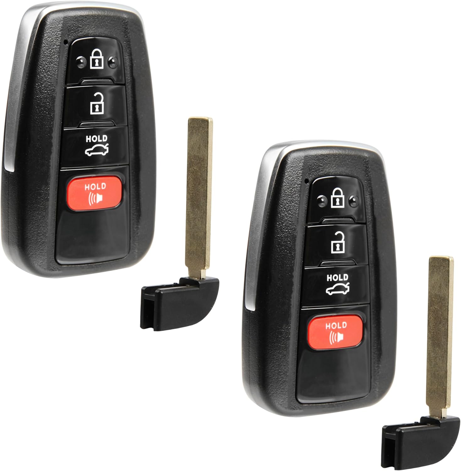 2X Keyless Entry Remote Key Fob Replacement 4-Button for 2019 Toyota Avalon (HYQ14FBE, 0410)