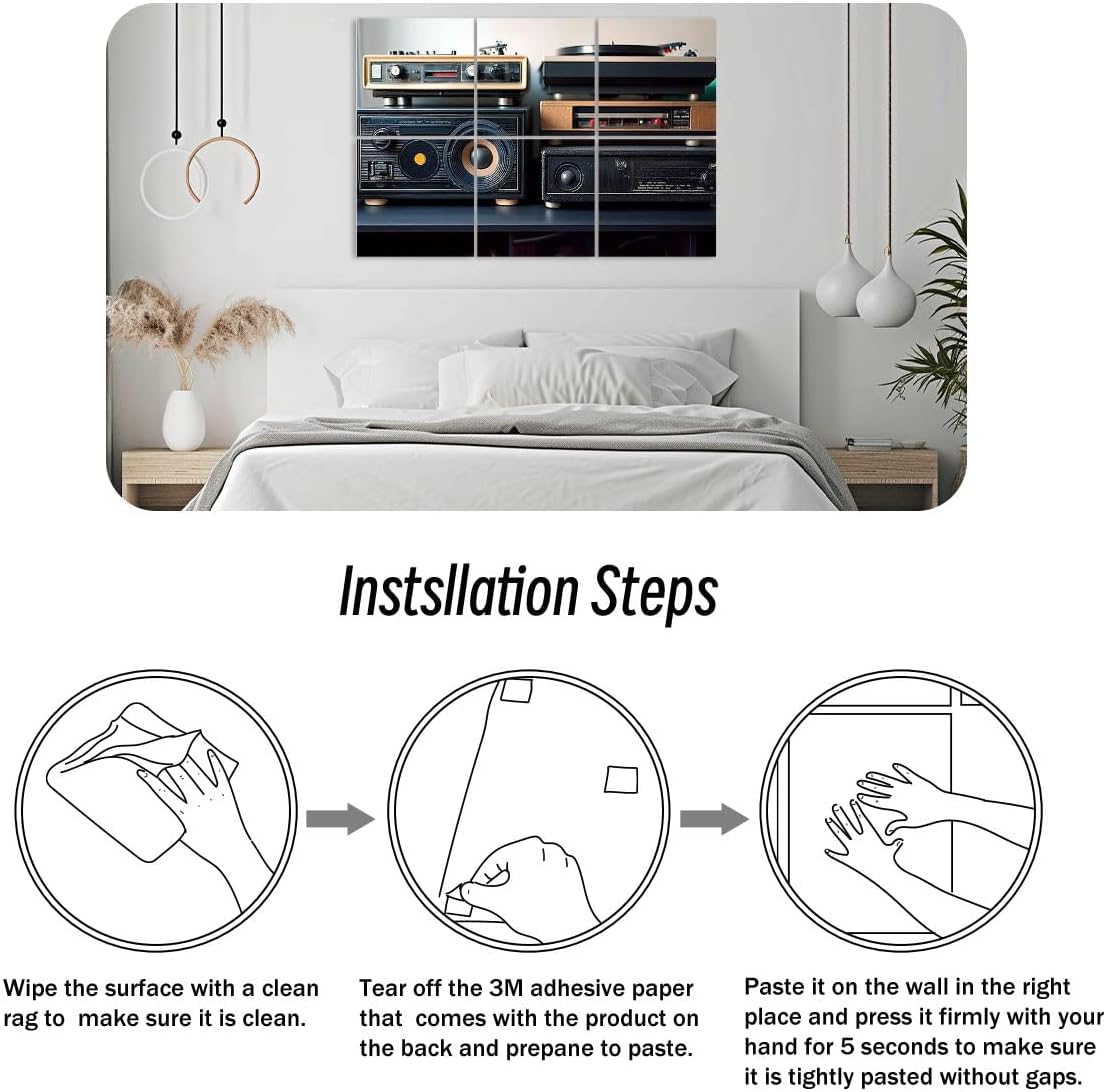 6 Pack Art Acoustic Panels Hi Fi sound system vintage tin toy car Sound Absorbing Panel 48