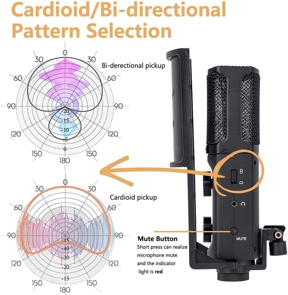 Microphone for USB C-Type Smartphones/Computers for Excellent Audio Recording Directly to A Computer Or Mobile Device, Black