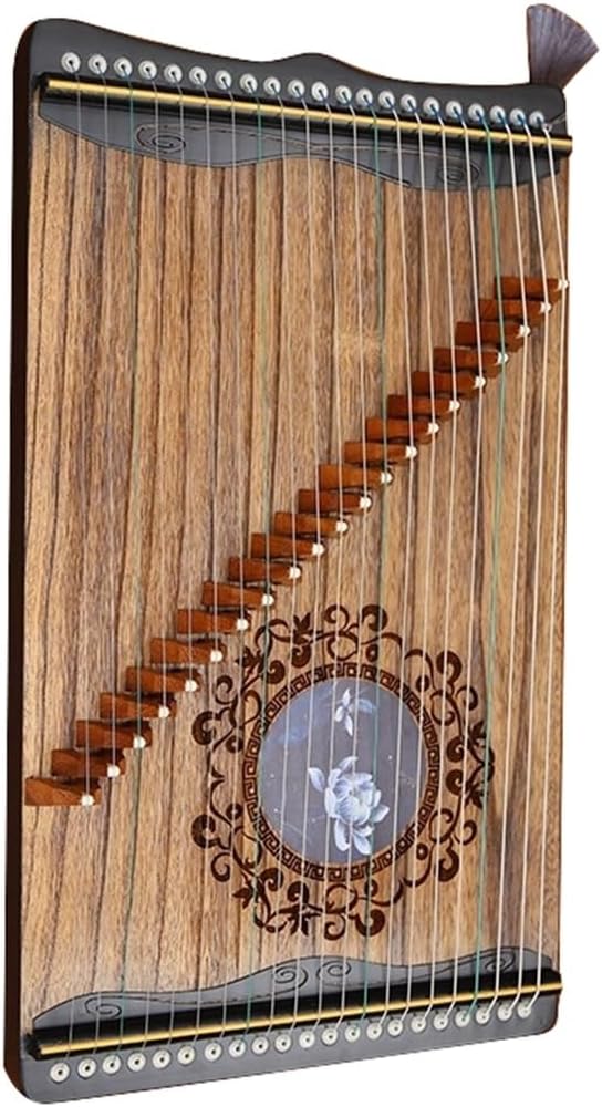 TEMKIN Portable Guzheng, 60x34 CM, Guzheng Instrument with Accessories Suitable for Children/Adult/Beginner/Professional, 21 Strings Guzheng
