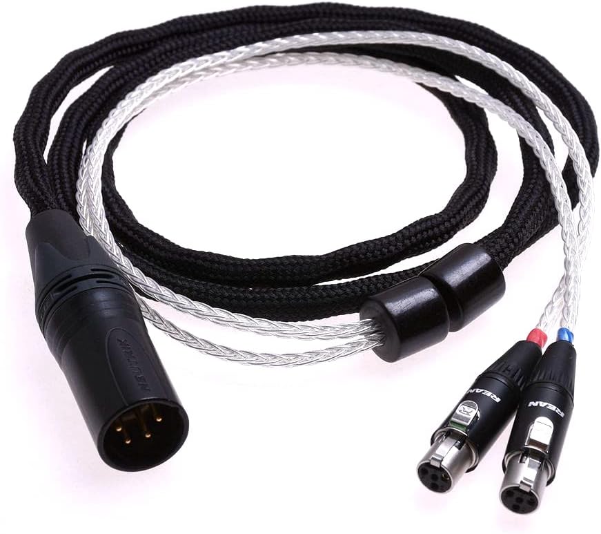 Silver Plated Cable for Audeze LCD-2 LCD-3 LCD-4 LCD-X LCD-XC ZMF Eikon Auteur (1.8M, 4Pin XLR Balanced)